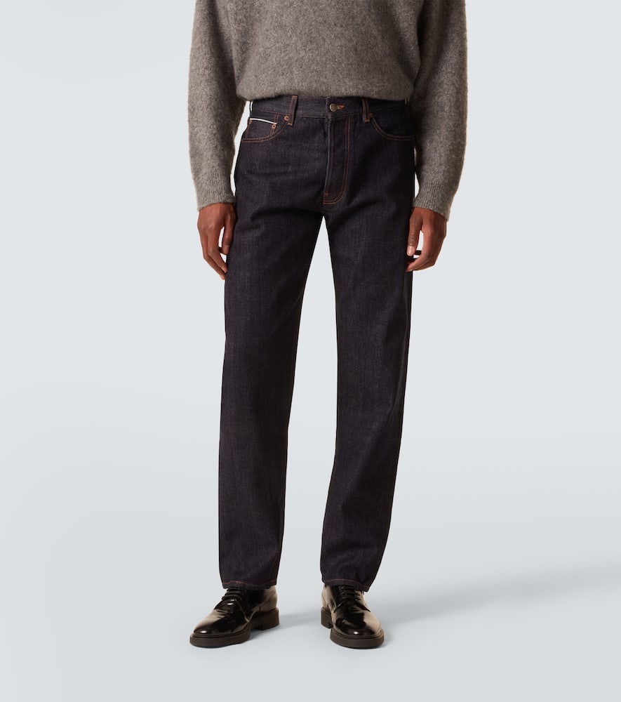 Mid-rise straight jeans