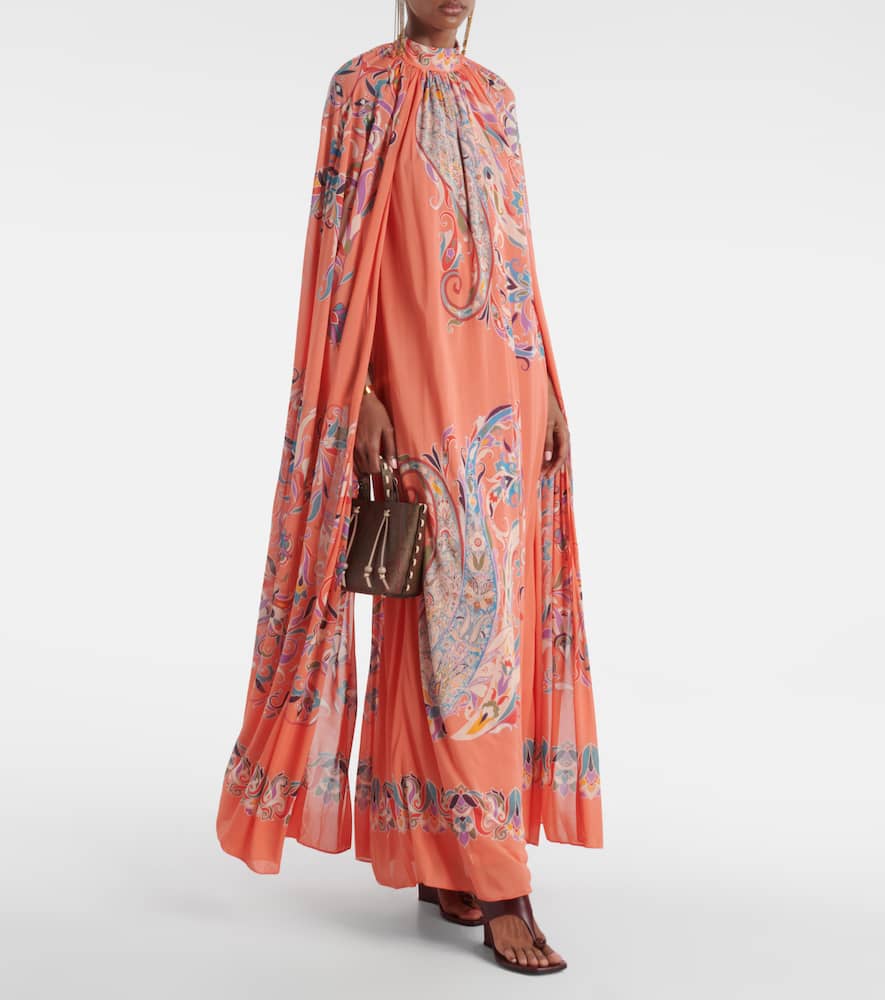 Paisley caped gown