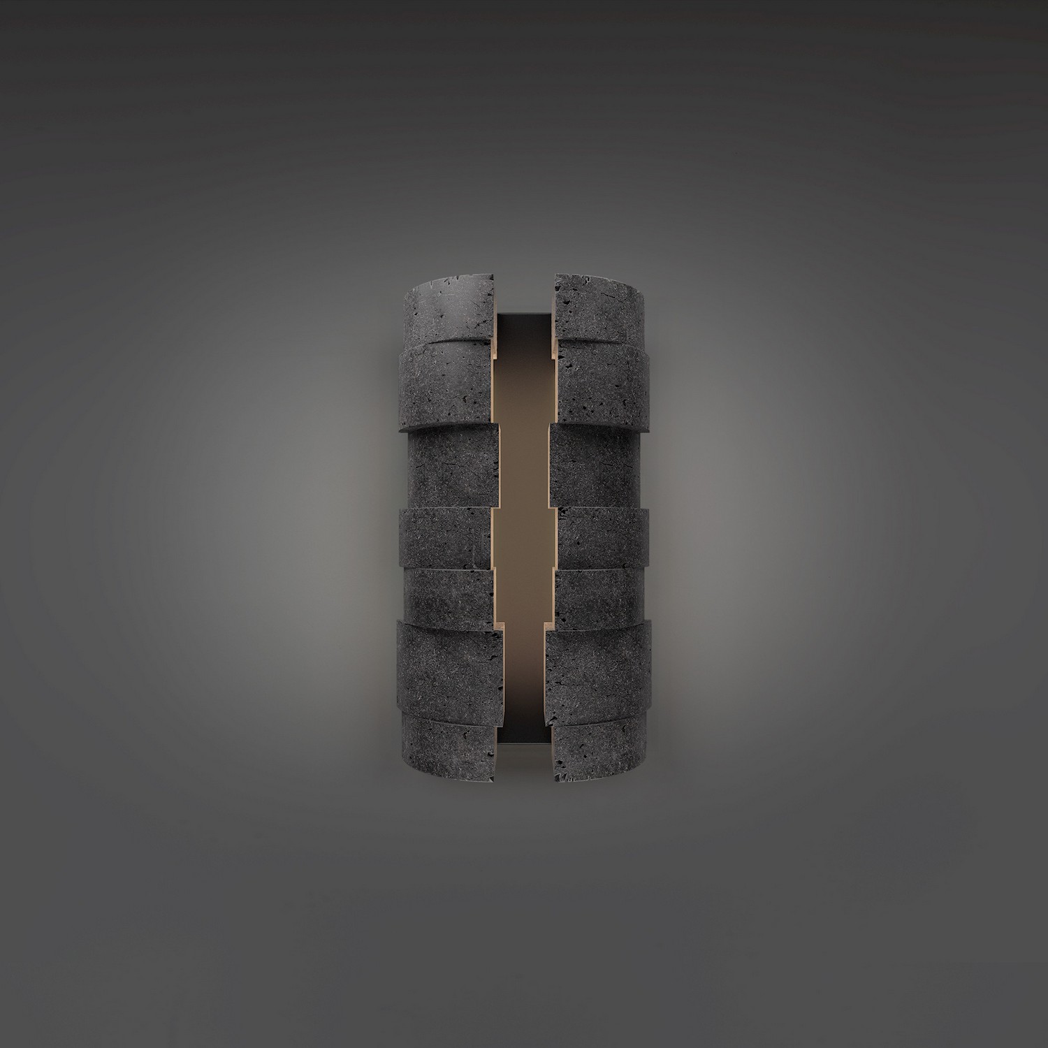 Basalt Stone Black LED Outdoor Wall Sconce from the Formation Collection