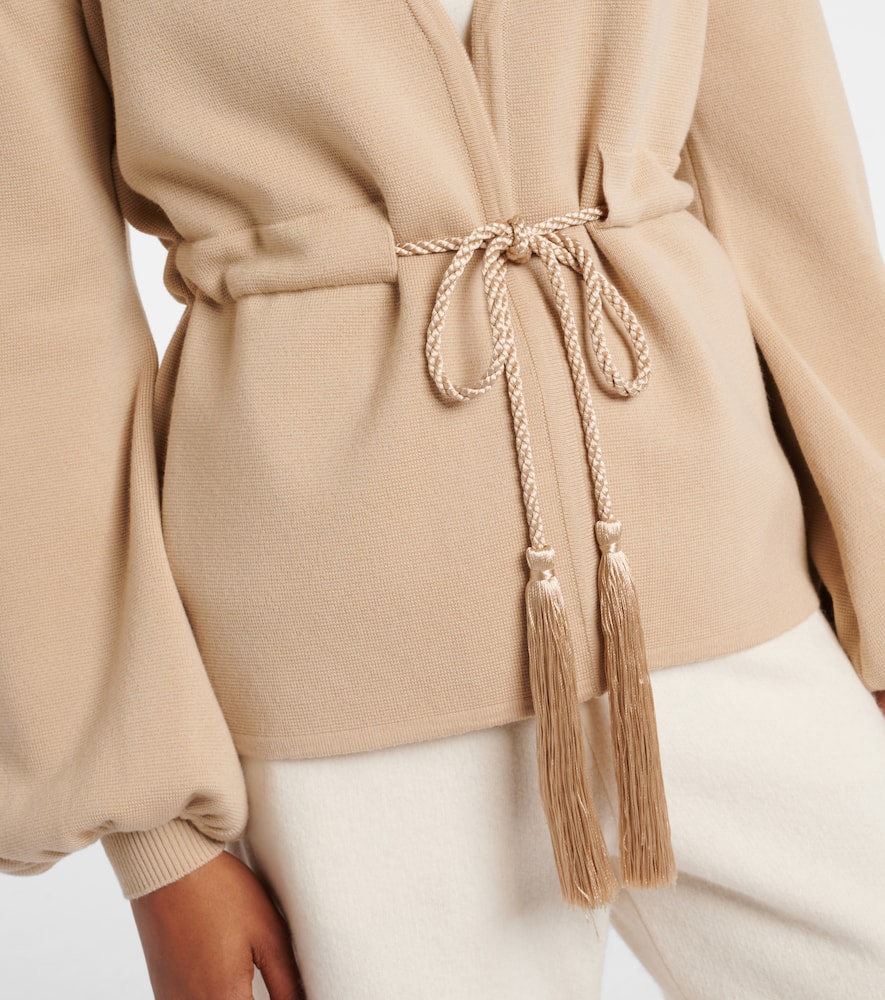 Tiberio belted virgin wool cardigan