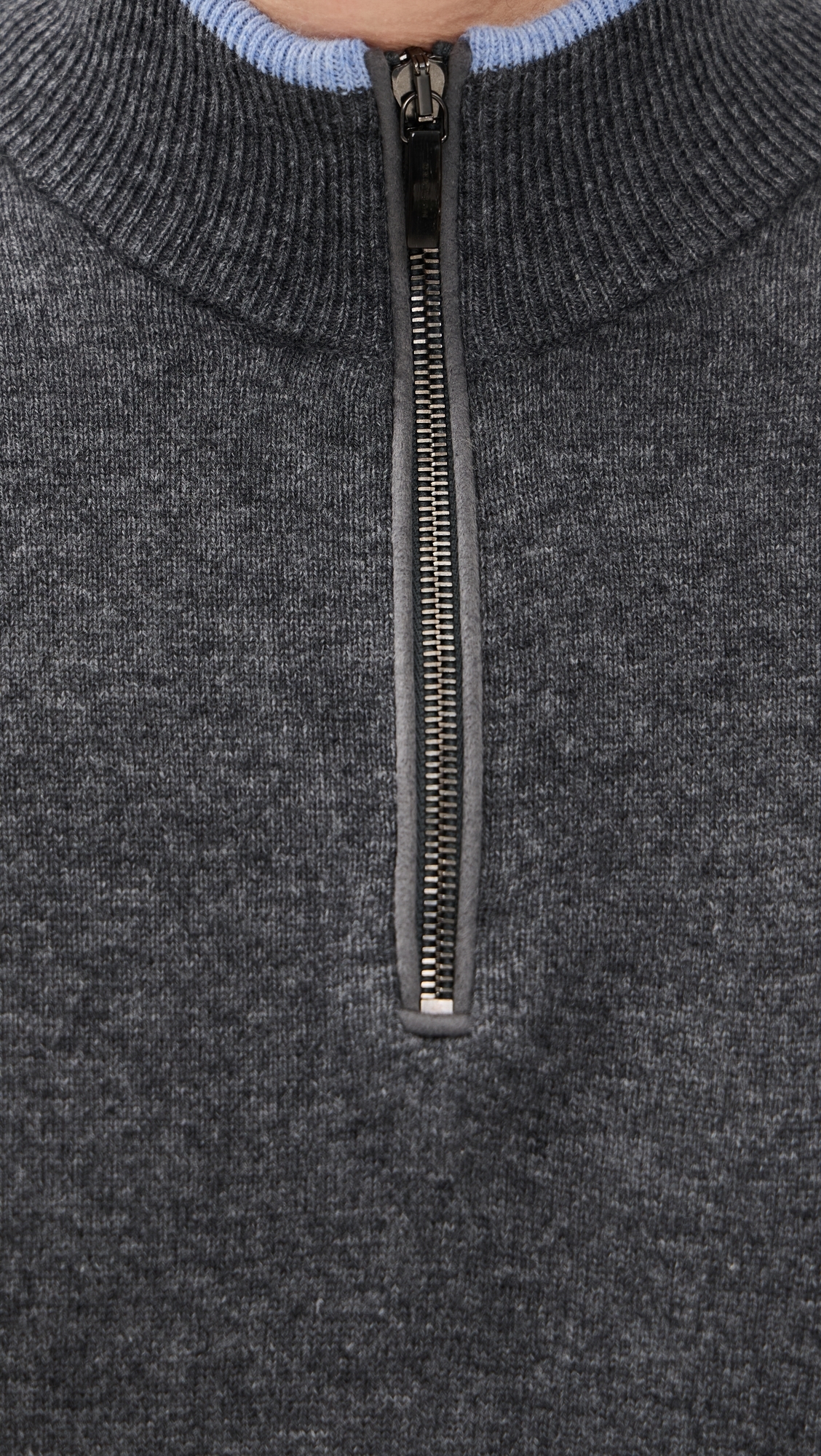 Greyson Sebonack Cashmere Blend Quarter Zip Sweater Dark Grey Heather