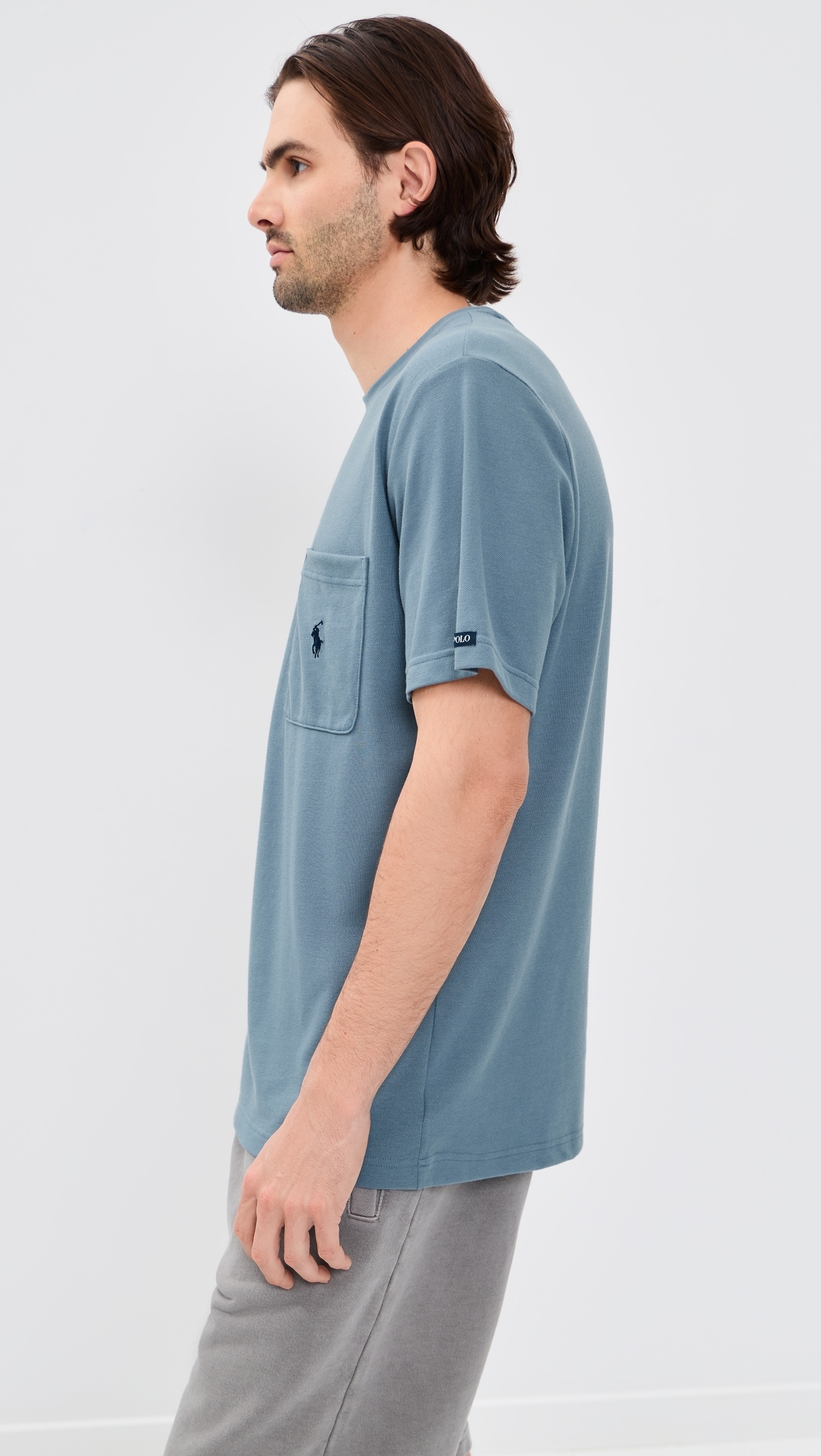 Feather Weight Mesh Pocket Crew Tee Bluestone/Cruise Navy PP