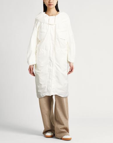 Woman Overcoat & Trench Coat White Size 6 Polyamide