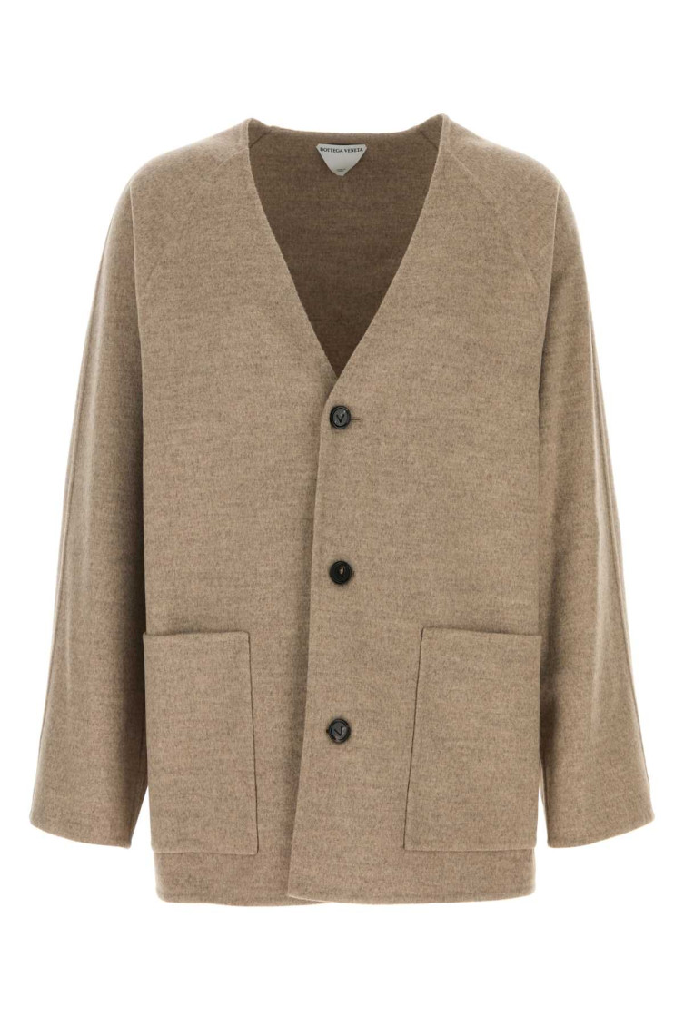 Dove Grey Wool Blend Cardigan