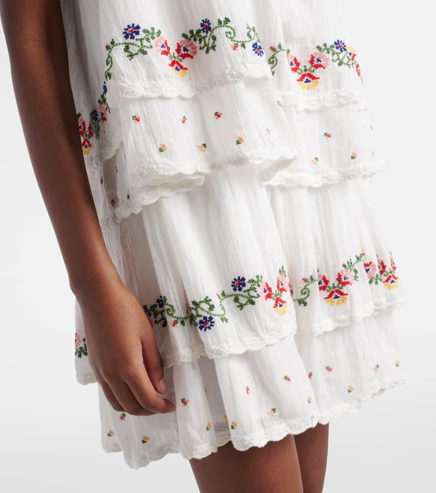 Leilani embroidered cotton minidress