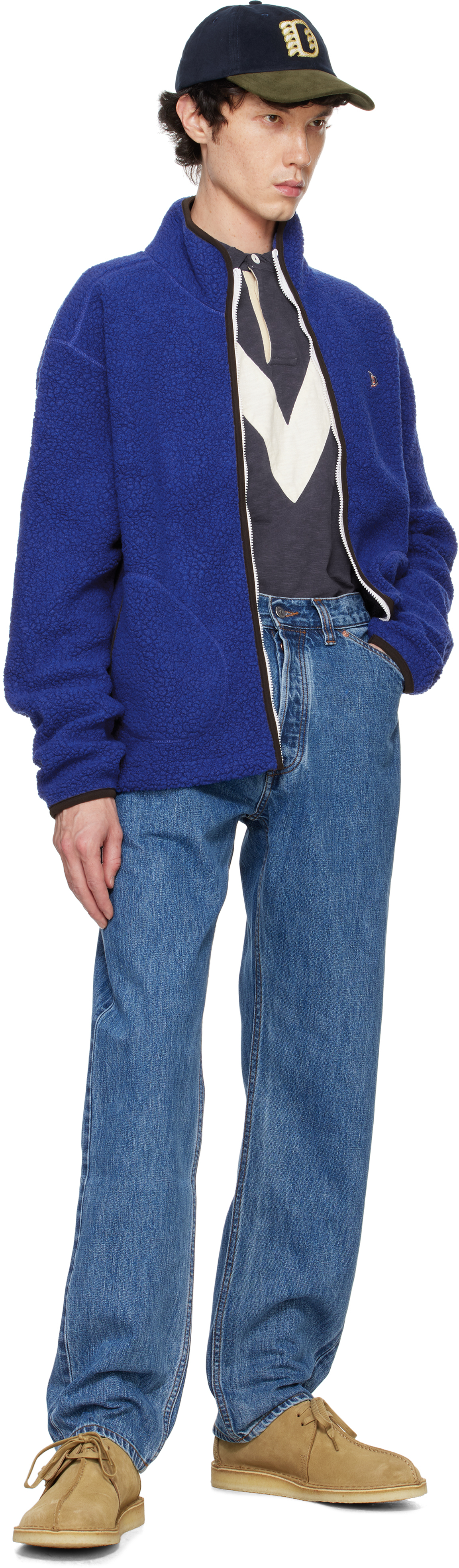 Drake's Blue Selvedge Denim Five-Pocket Jeans