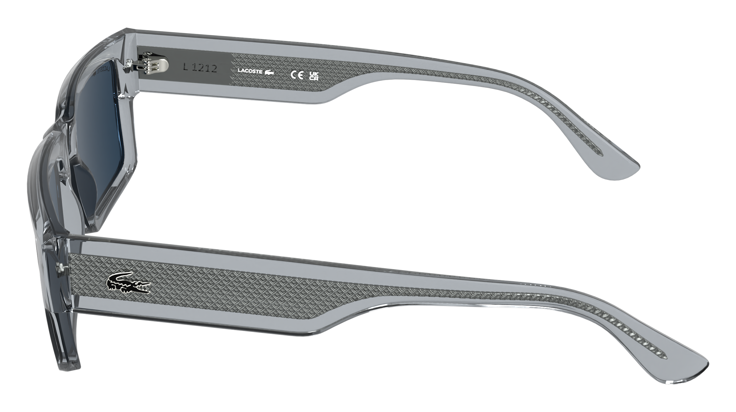 Lacoste Unisex Lacoste L6082S 038 Sunglasses Bio-injected Grey Blue Squared Norma