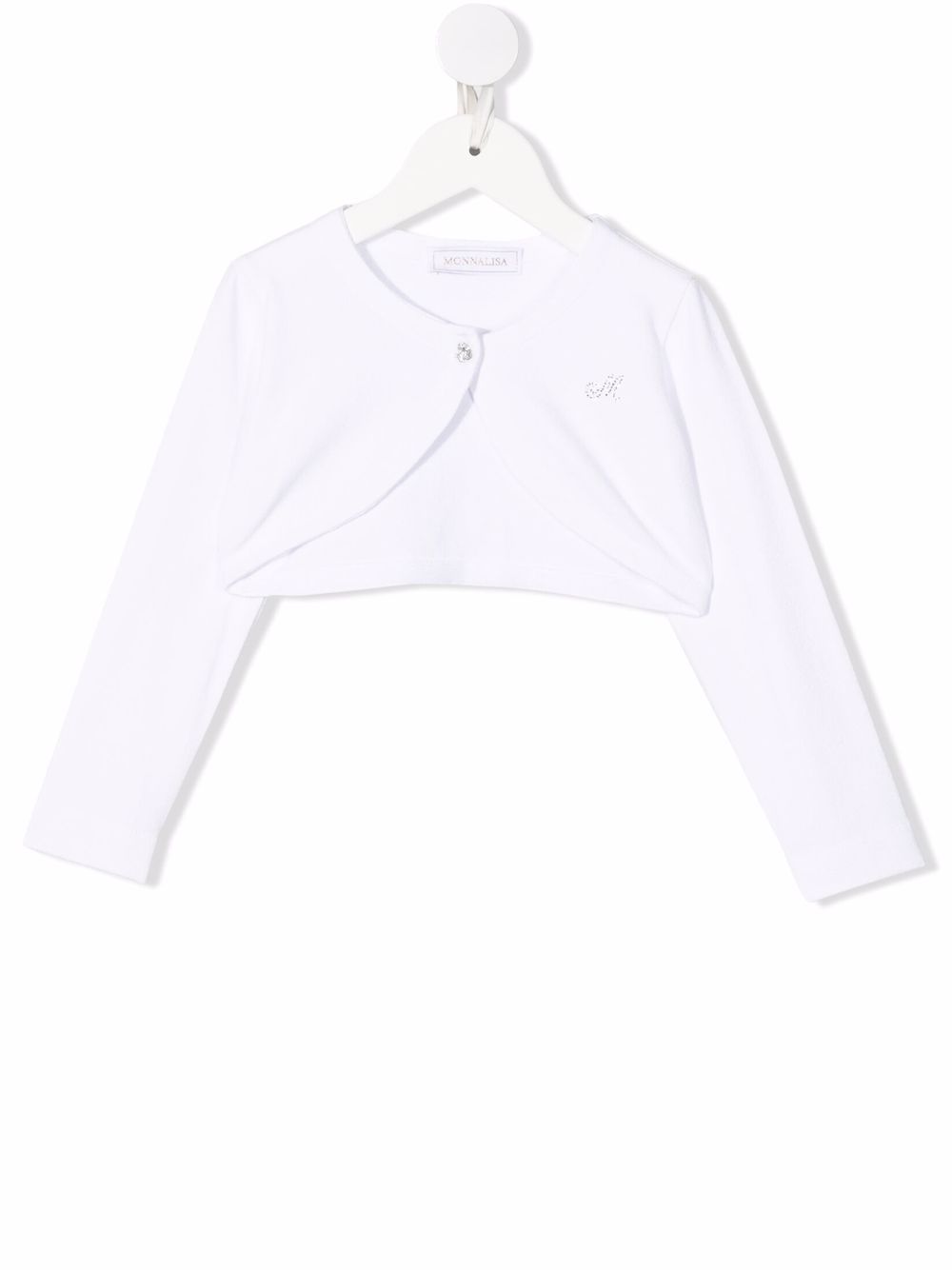 Logo-embellished cropped cardigan - White