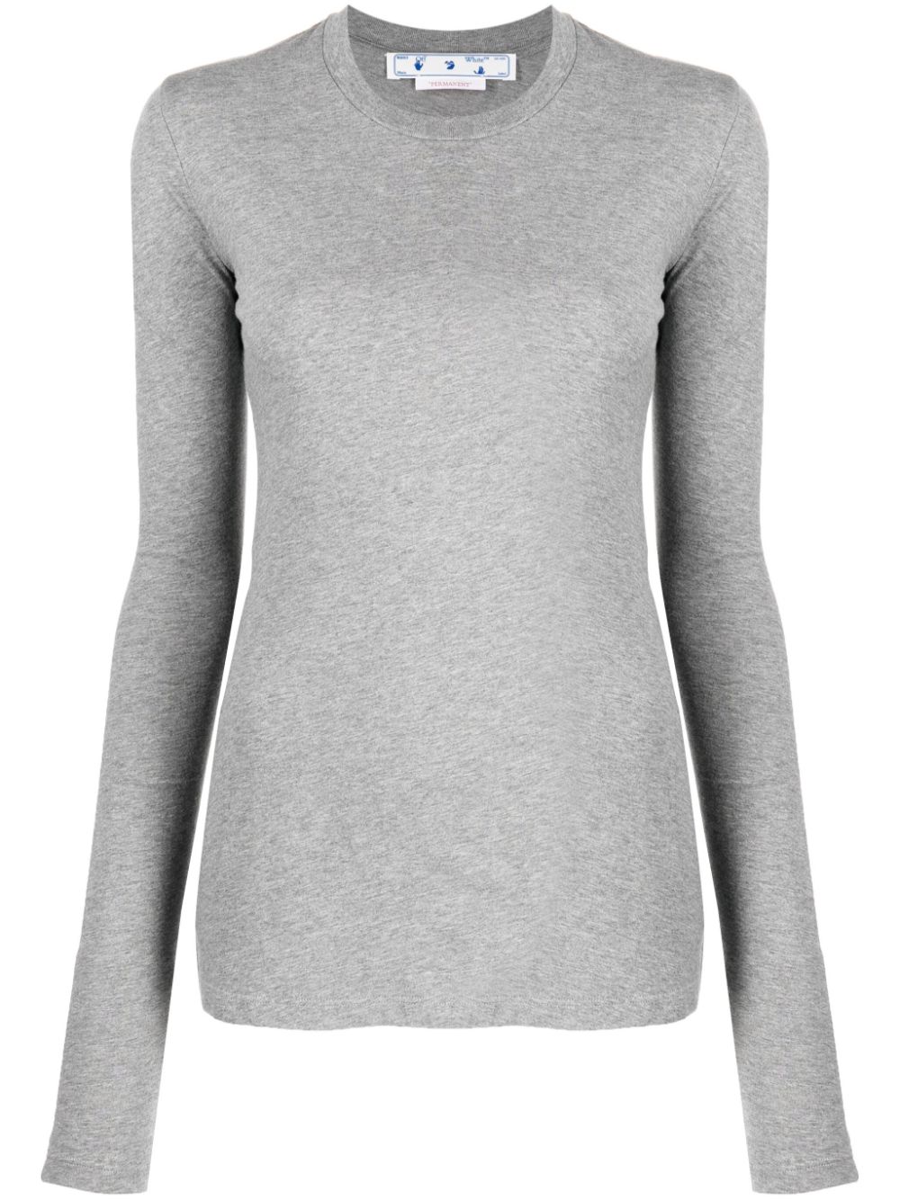Diag-print long-sleeve T-shirt - Grey