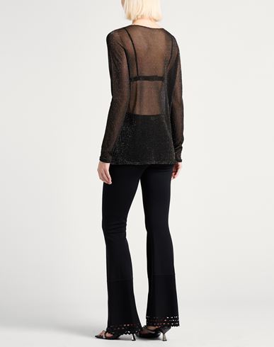 Woman Sweater Black Size S Viscose, Metallic Polyester