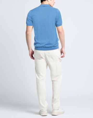 Man Sweater Azure Size 36 Cotton, Linen
