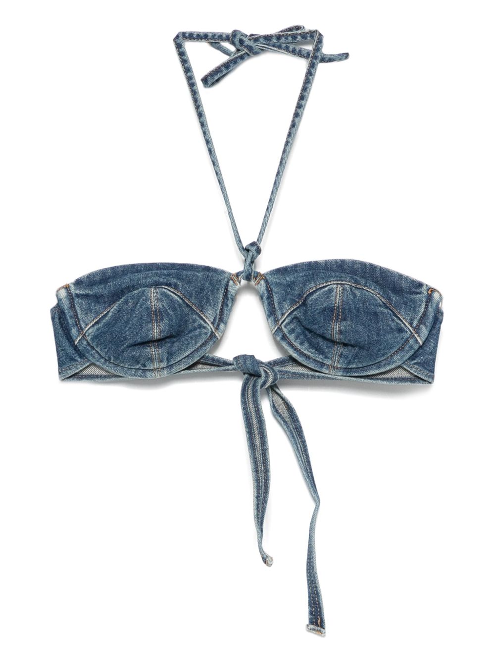 Mvp wardrobe denim crop top - Blue