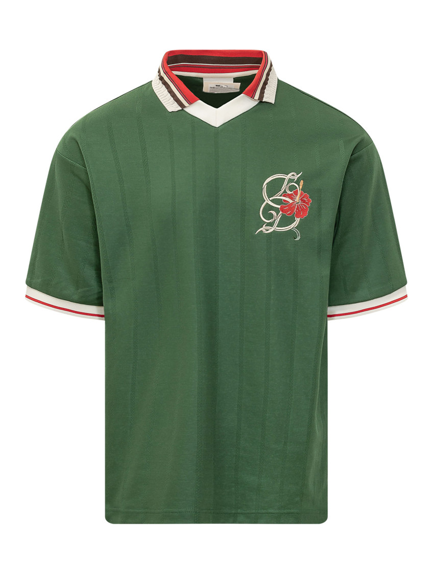Green Solid Shirt Collar Polo