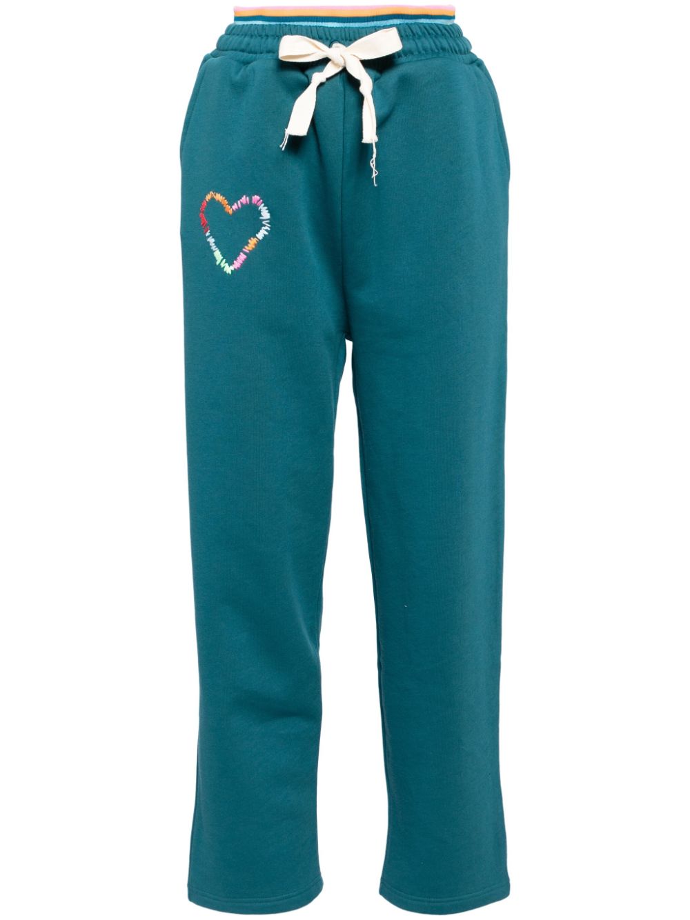 Embroidered double-waistband jogger - Green