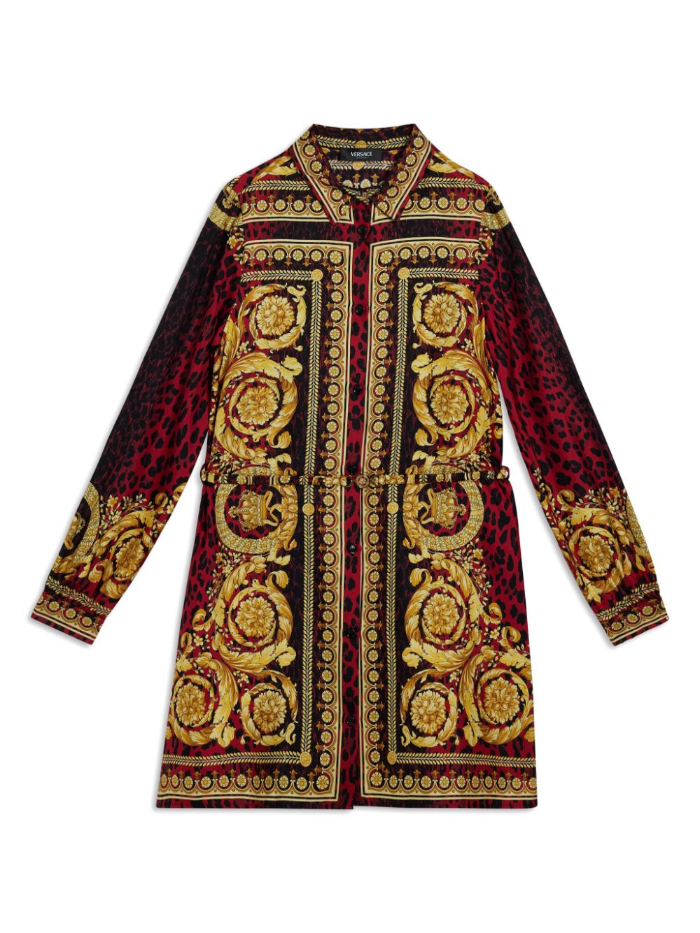 Baroque-print dress - Red