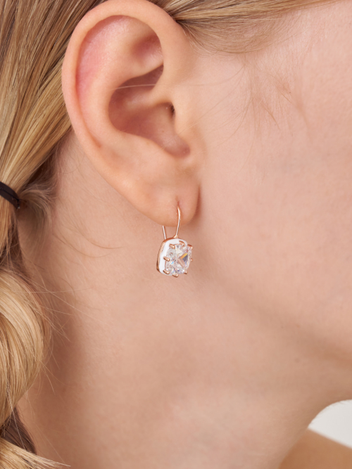 Bold White Square Hoop Earrings C24EB332