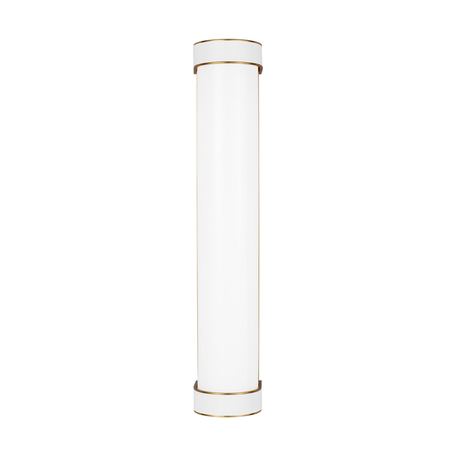Visual Comfort Studio Monroe Bathroom Vanity Light in Burnished Brass And Gloss White by Kate Spade New York