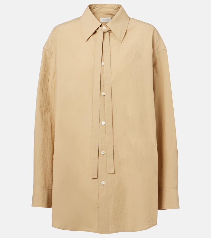Tie-detail cotton shirt