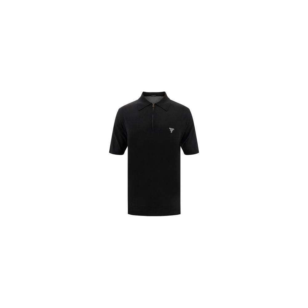 Virgin Wool Polo Shirt — Black