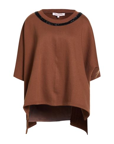 Woman Sweatshirt Brown Size S Cotton