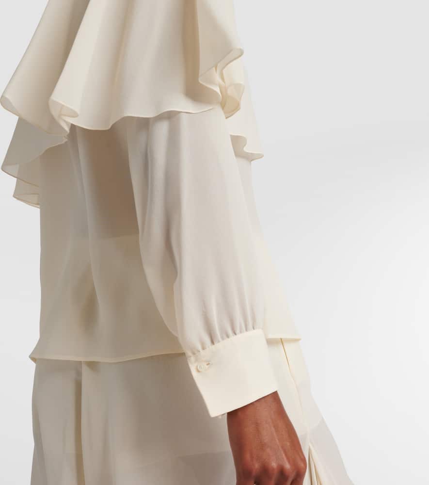 Chloé Caped silk chiffon blouse