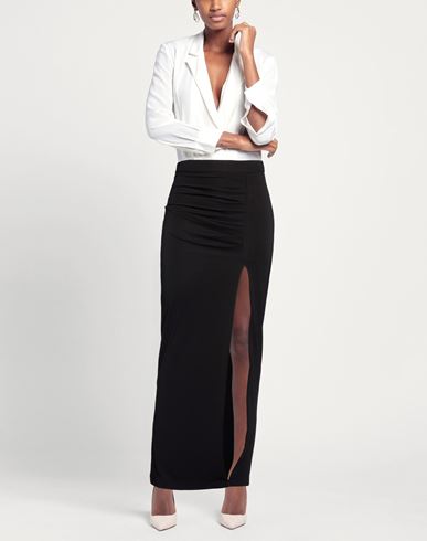 Woman Maxi skirt Black Size 4 Polyester, Elastane