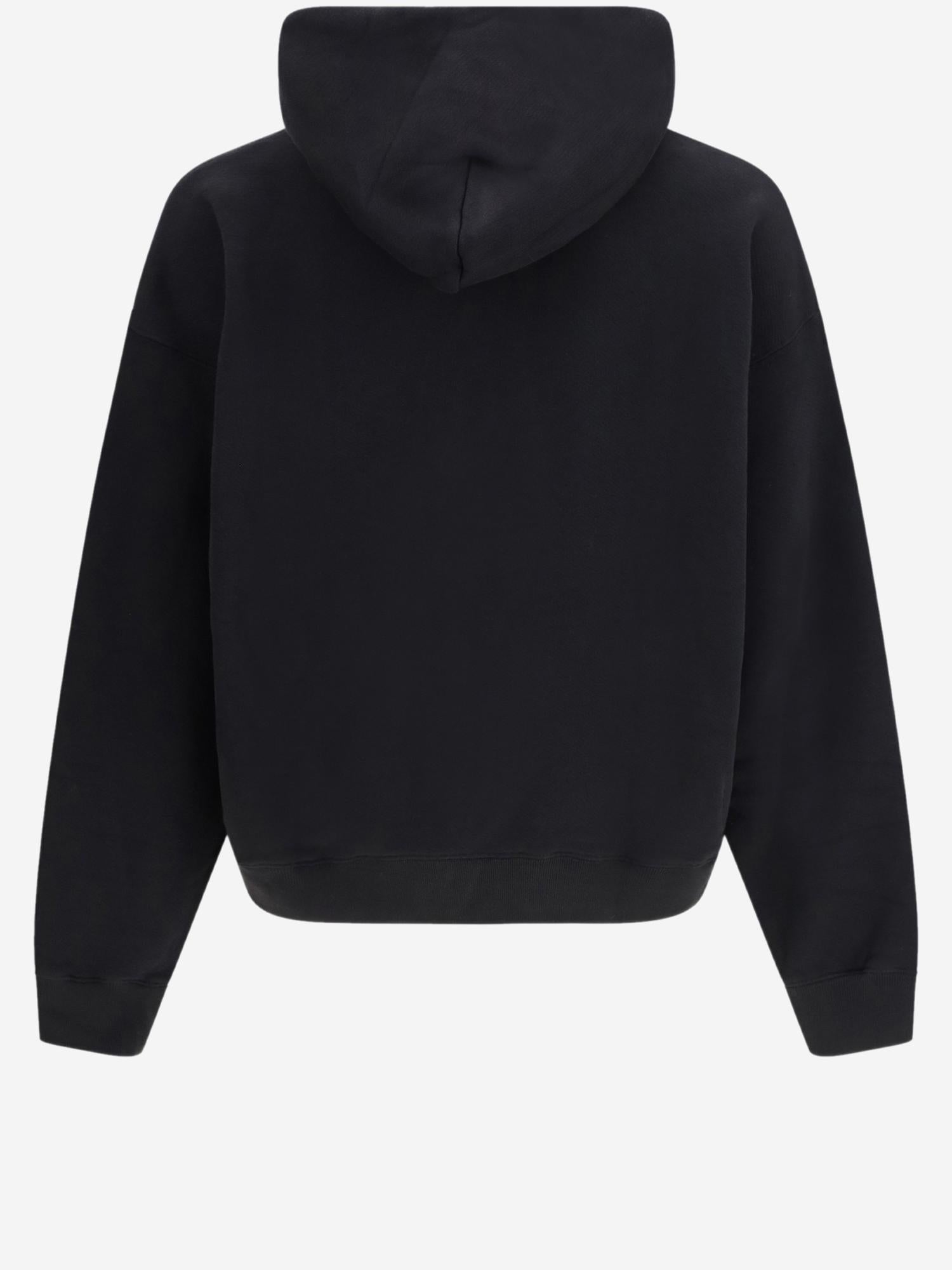 Cotton Drawstring Hoodie — Black
