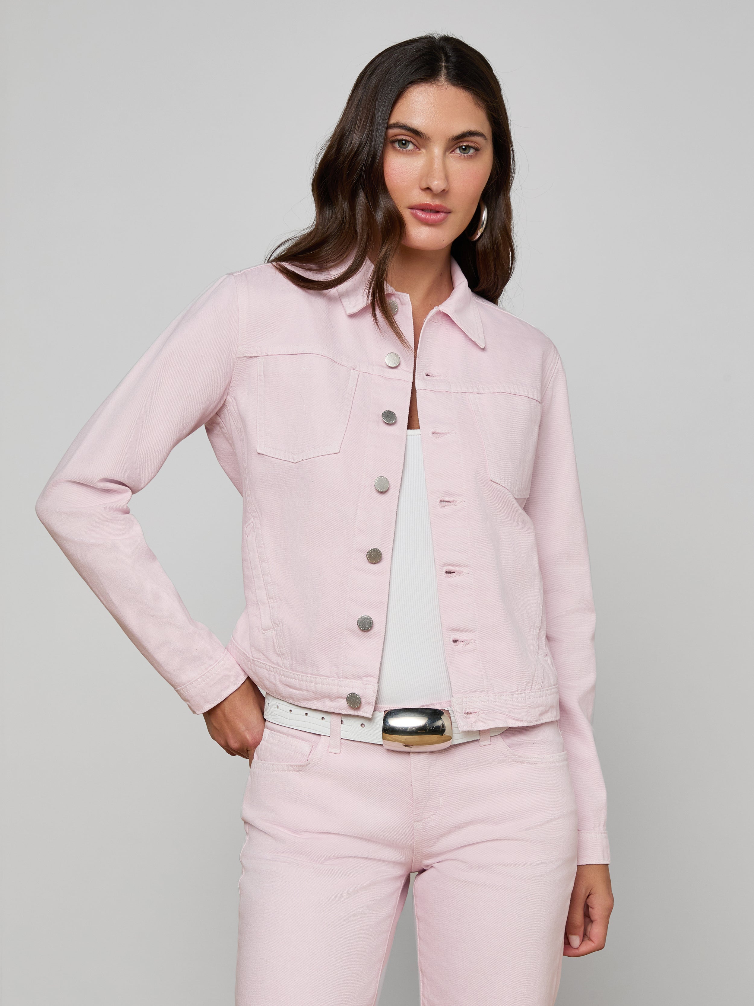 Celine Jean Jacket In Icy Lilac