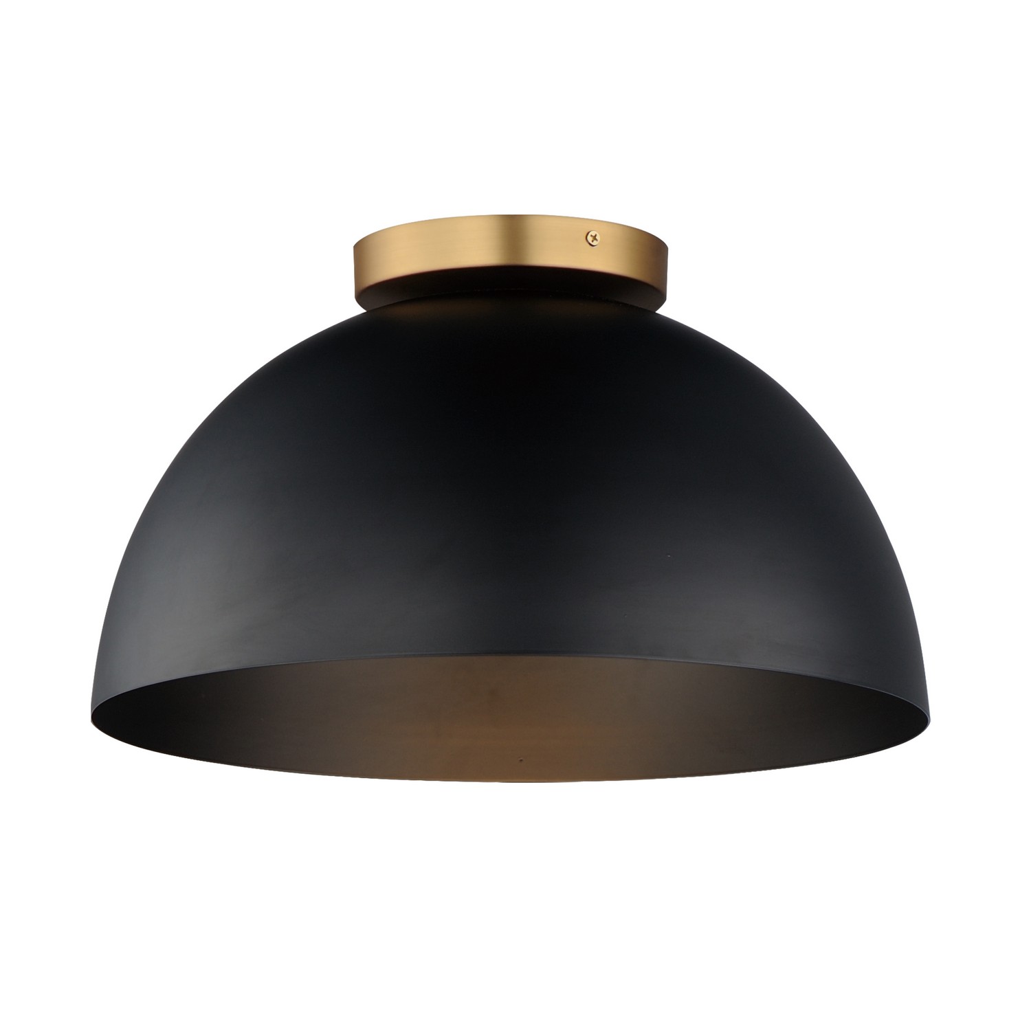 Thelonious 1-Light Flush Mount in Black with Natural Aged Bra