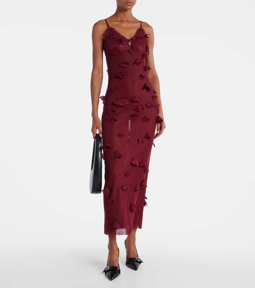 Butterflies Techno embroidered midi dress
