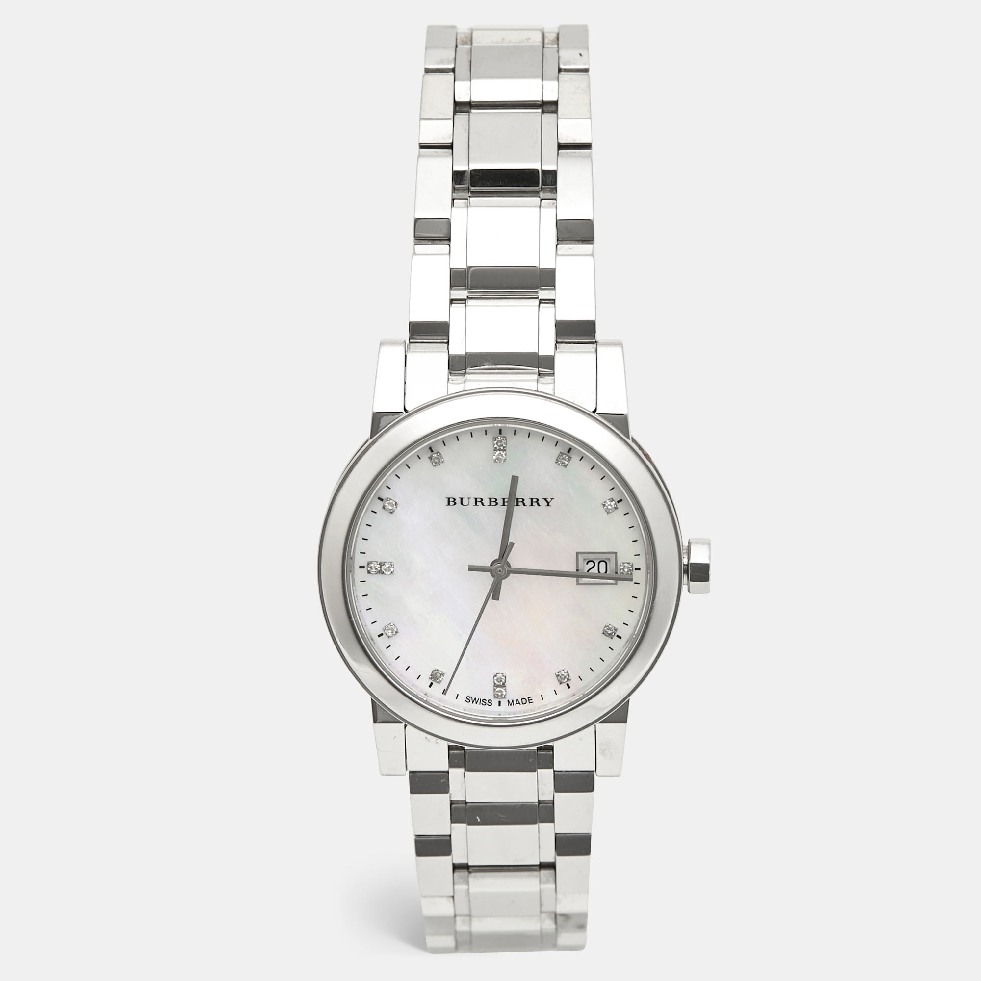 Burberry The City BU9125 Mother of Pearl Dial Stainless Steel Women's Wristwatch