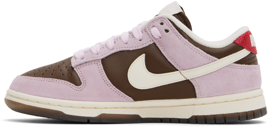 Brown & Pink Dunk Low Sneakers