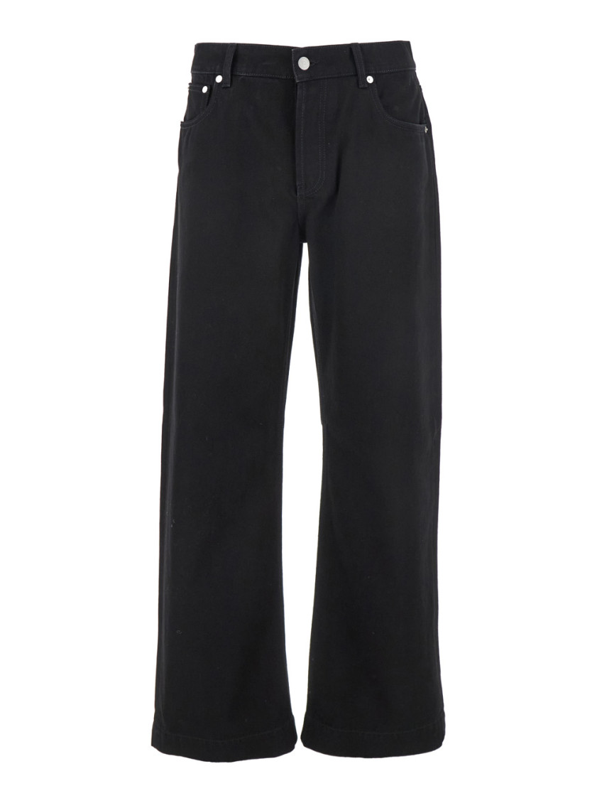 Black Regular Fit Logo Jeans