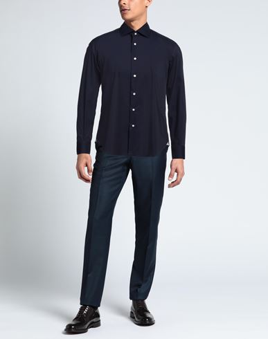 Man Shirt Midnight blue Size 15 ¾ Cotton, Polyester, Elastane