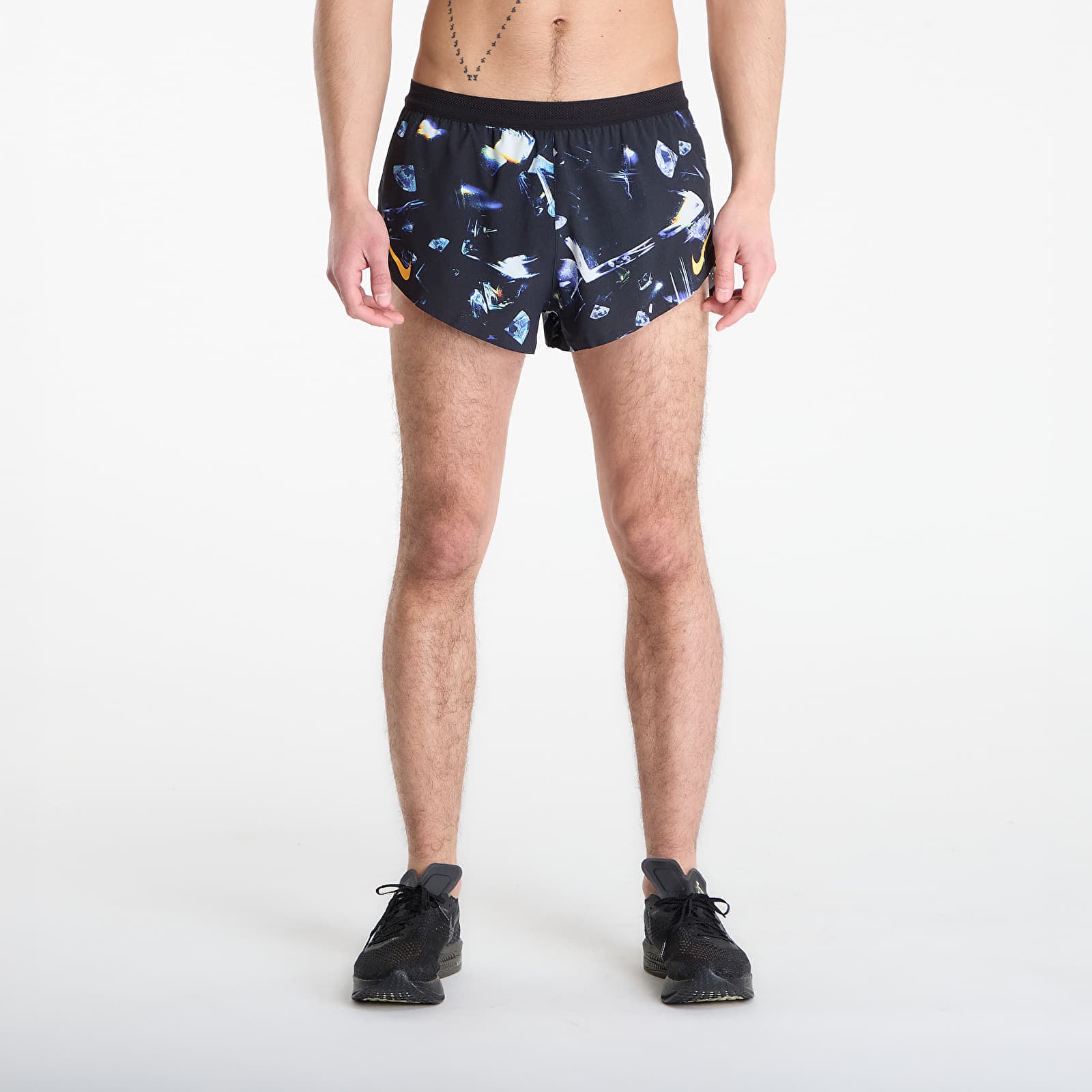 Nike AeroSwift Glam Men's Dri-FIT ADV 2" Brief-Lined Running Shorts Black/ Laser Orange