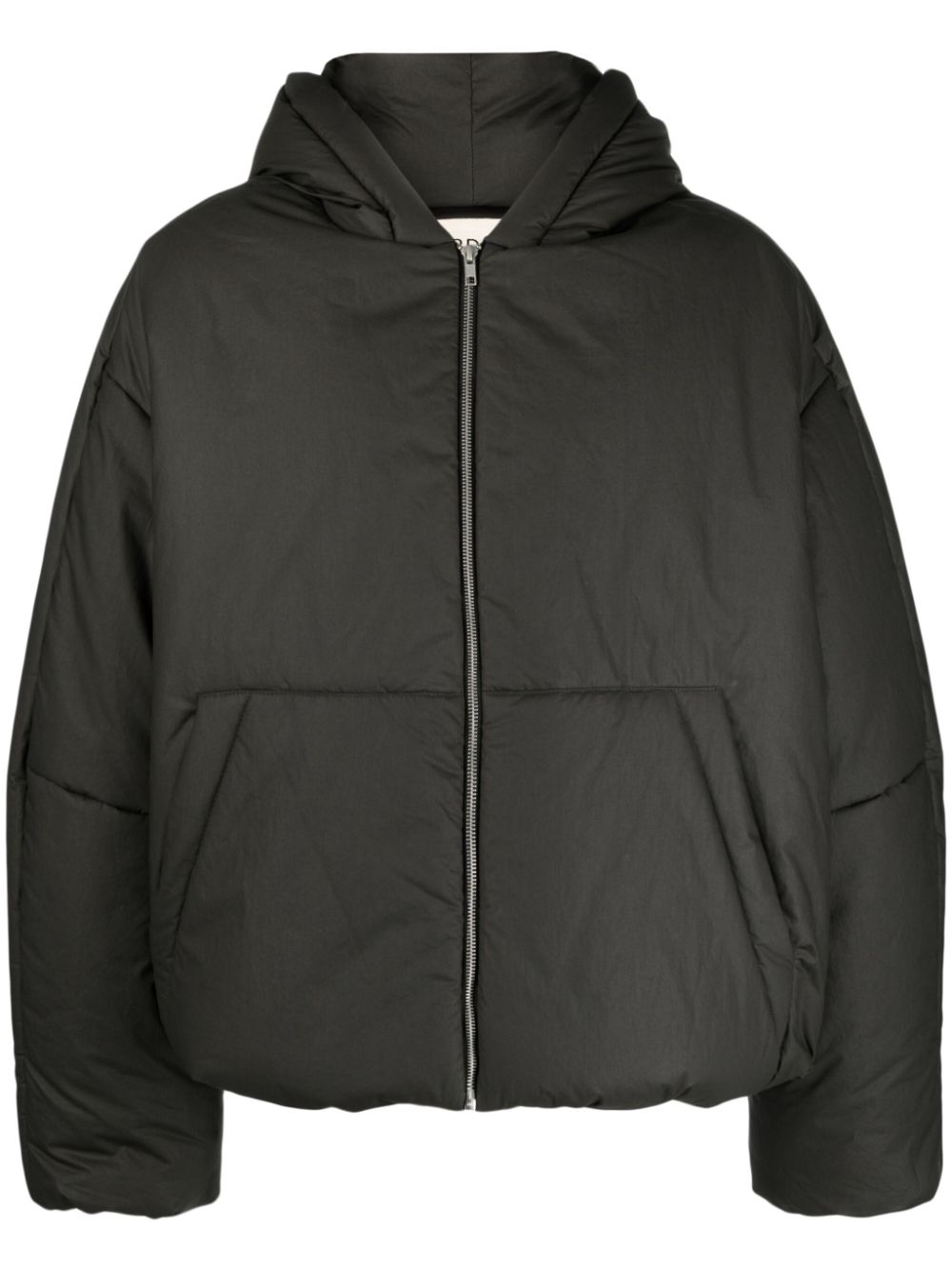 Stripe-detail puffer jacket - Black