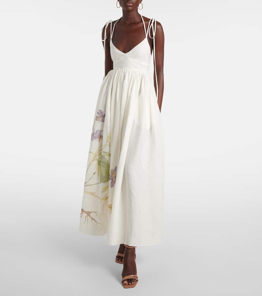 Floral linen maxi dress