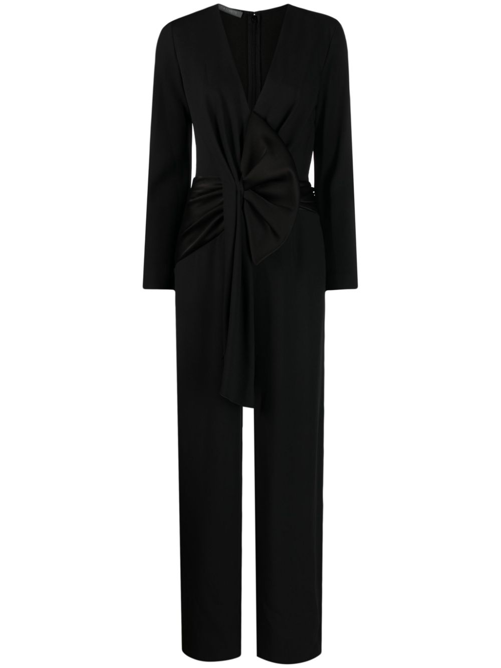Enver draped satin jumpsuit - Black