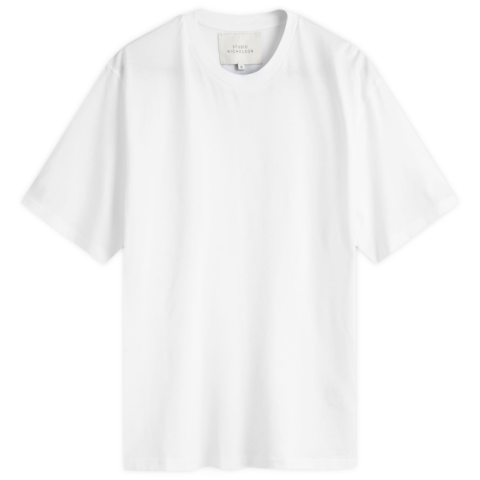 스튜디오 니콜슨 Men's Bric T-Shirt in Optic White BRICSNM-911-OPW