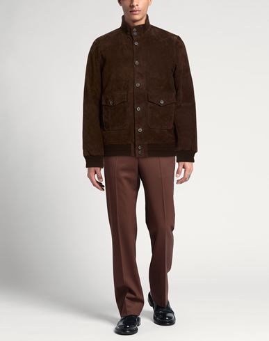 Man Jacket Dark brown Size 44 Leather