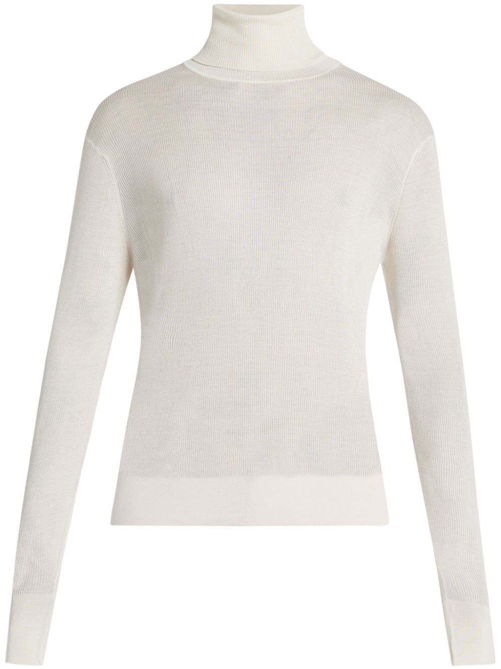 Fine-ribbed jumper - White