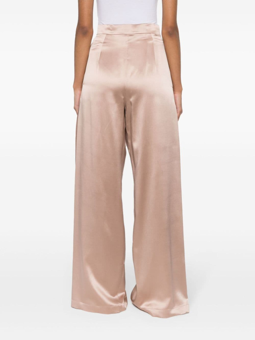 - Satin Wide-leg Silk Trousers