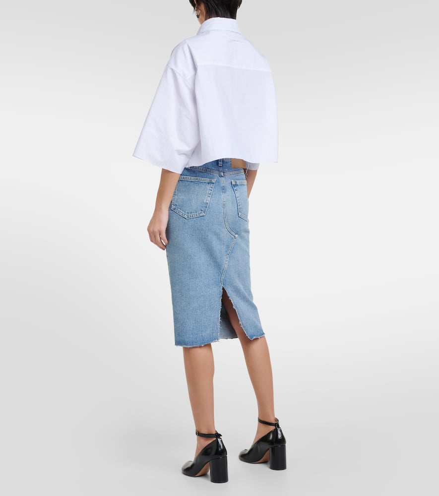 Denim midi skirt