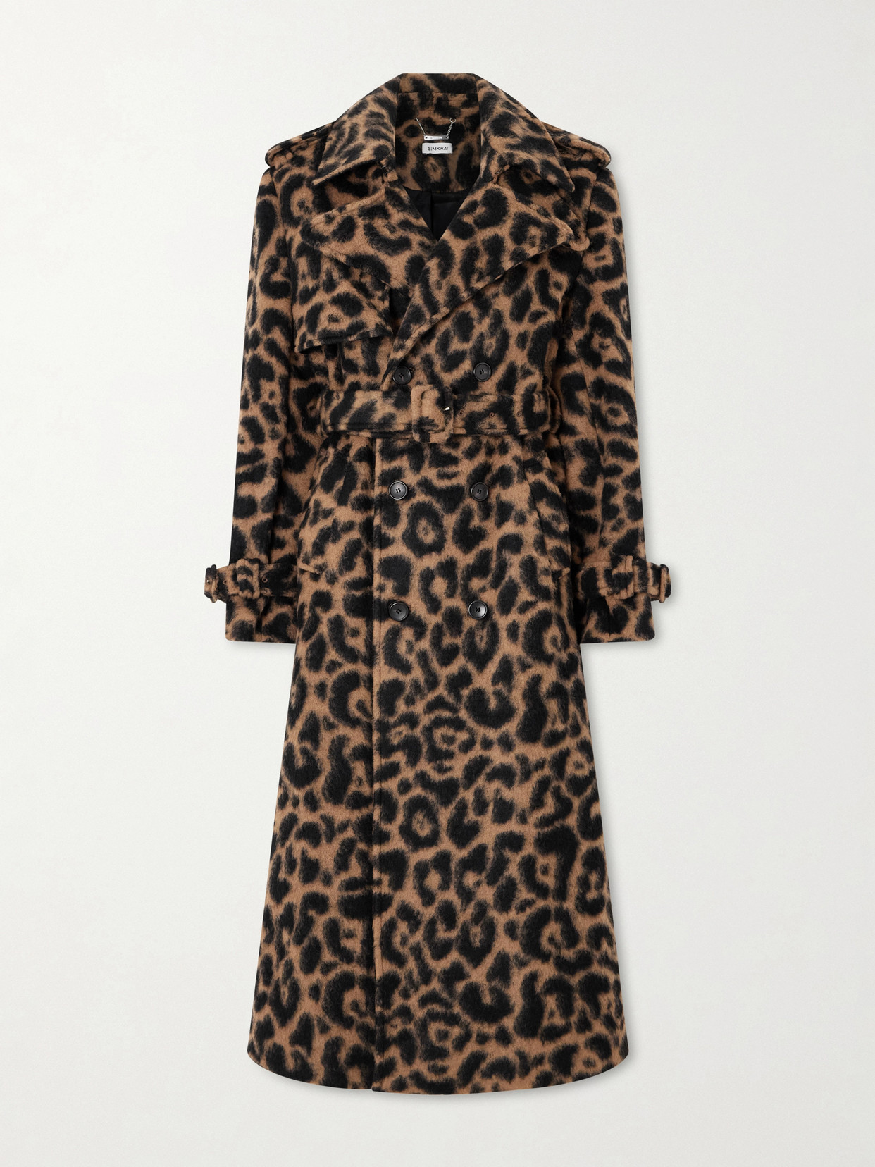 Rumi Belted Leopard-print Brushed-felt Coat - Animal print