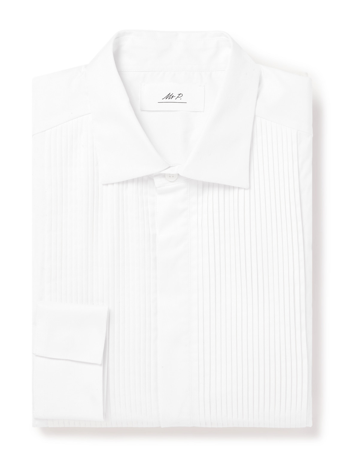 Pleated Cotton-Poplin Tuxedo Shirt