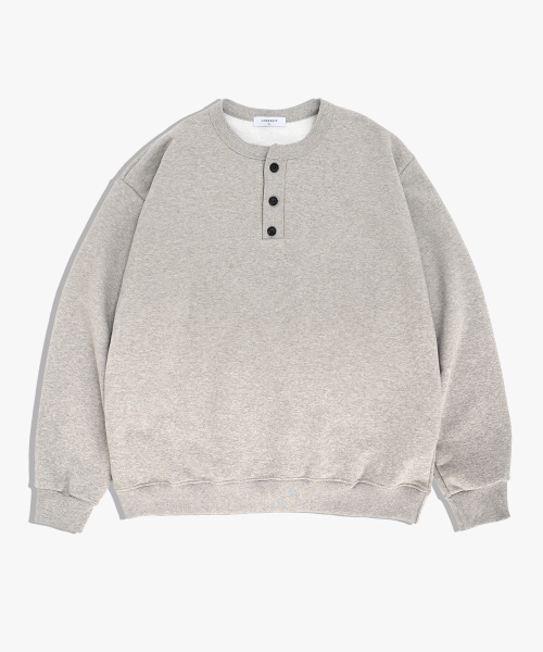 Oversized henley neck sweatshirt gray