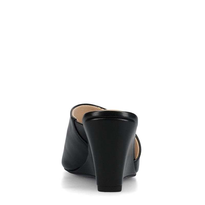 Journee | Women's Clementine Wedge Dress Sandals (Black) | Realry