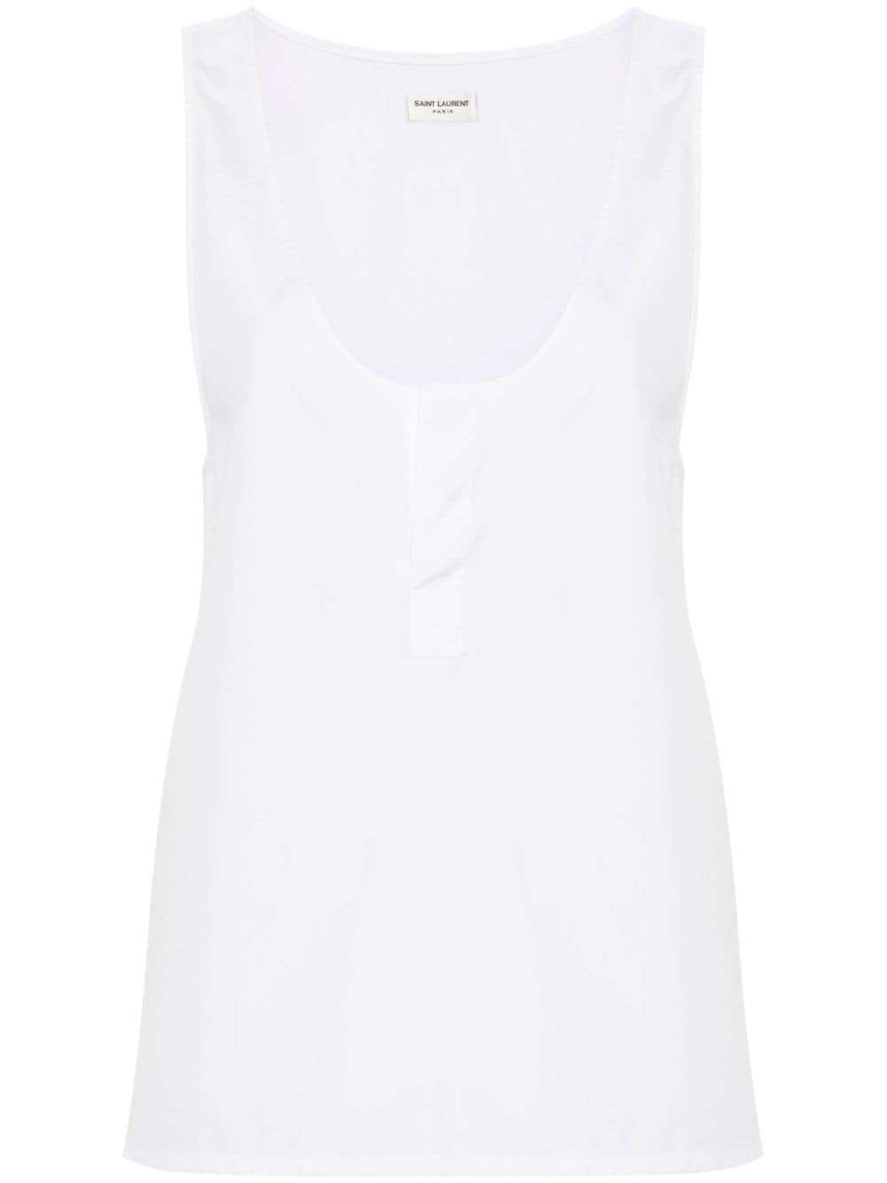Semi-sheer Henley Tank Top