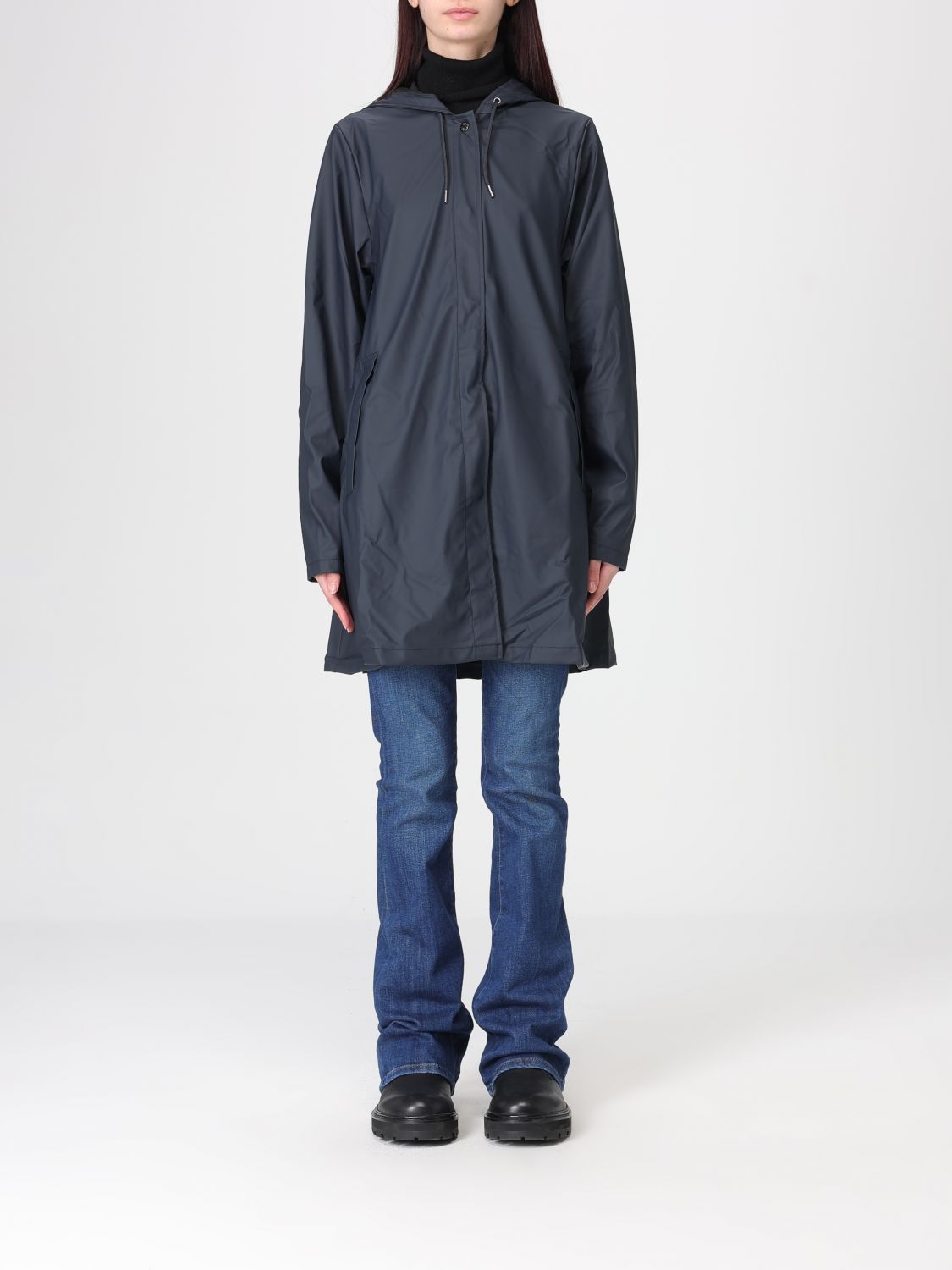 Button-up hooded parka - Black