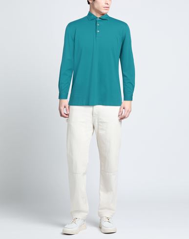 Filippo De Laurentiis Man Polo shirt Turquoise Size 40 Cotton